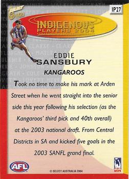 2004 Select Ovation - Indigenous Players 2004 #IP27 Eddie Sansbury Back